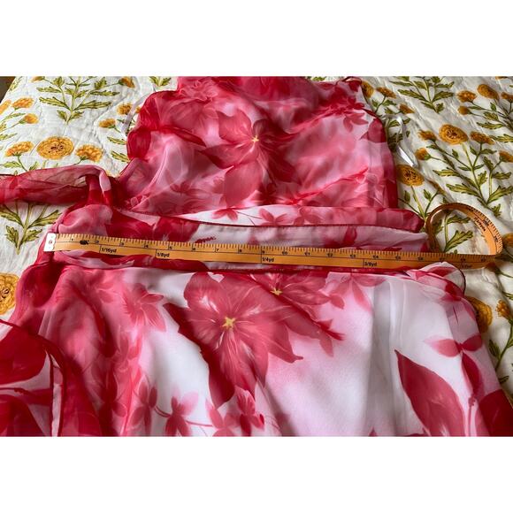 B. Smart Pink Floral Y2K Chiffon Dress - Picture 13 of 13